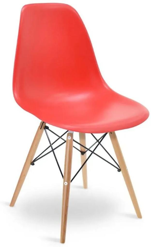 Cadeira Eames Dkr Wood Vermelho