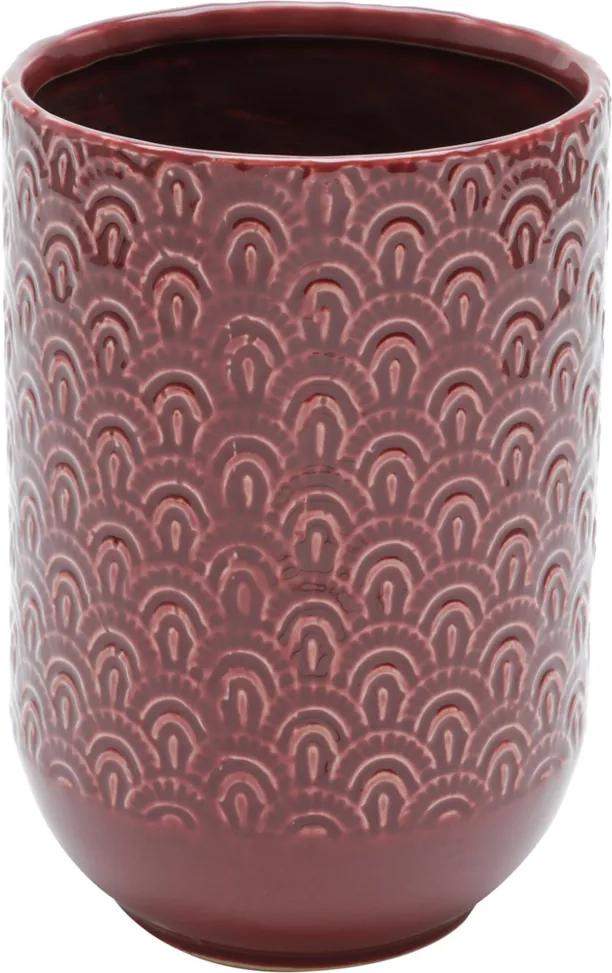 Vaso Decorativo de Cerâmica Donetz 13x20cm - Vermelho/Branco