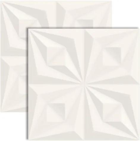 Revestimento Drapeado Branco Acetinado Retificado 58x58cm - 66071 - Ceusa - Ceusa