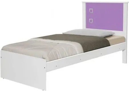 Cama  Barcelona Solteiro Branco Com Lilás - Tebarrot Móveis