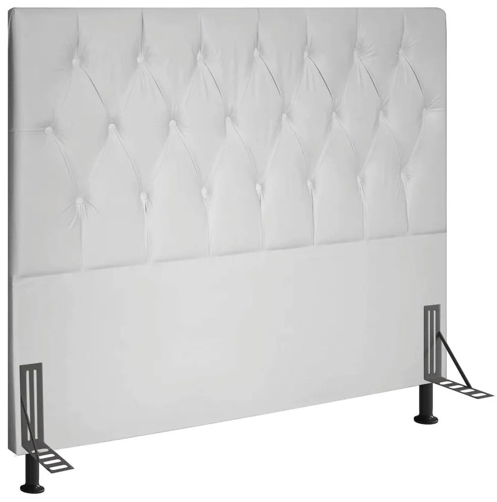 Cabeceira Topázio Para Cama Box Queen 160 cm Corino - D'Rossi - Branco