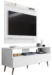 Painel para TV 50 Pol Senna e Rack Bancada 136cm Versa Z34 Branco - Mp