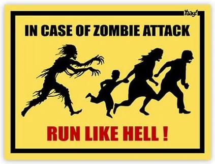 Placa In Case Of Zombie Attack Run Like Hell