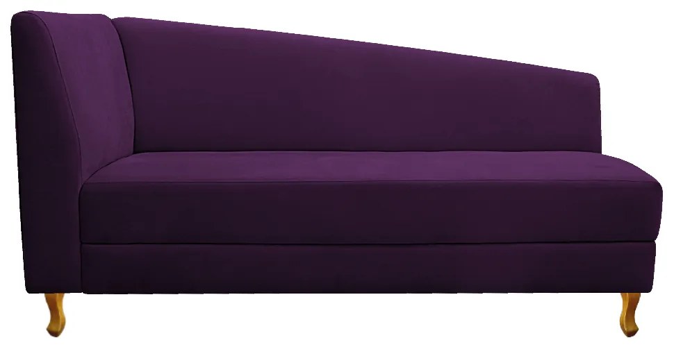 Recamier Valéria 140cm Lado Direito Suede Roxo - ADJ Decor