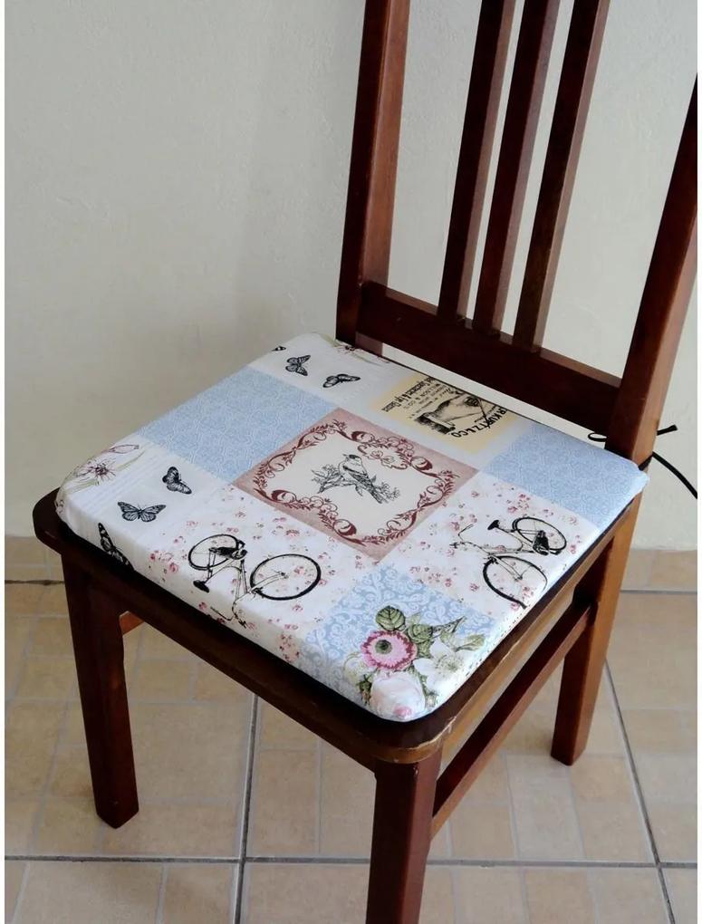 Assento de Cadeira Estampada Tecido Tricoline Algodão  - Vintage