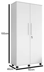 Armário Multiuso 2 Portas Com Rodízios Gold G03 Branco - Mpozenato