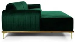 Sofá 300cm 5 Lugares com Chaise Esquerdo Pés Gold Molino C-303 Veludo