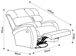 Poltrona do Papai Reclinável Kalie Glider Giratória Massagem FH9 PU Ca