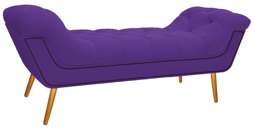 Calçadeira Estofada Veneza 195 cm King Size Corano Roxo - ADJ Decor