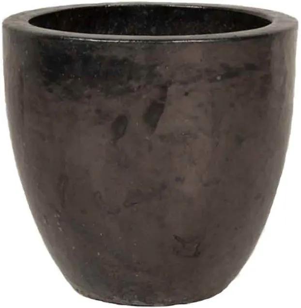 Vaso Vietnamita Cerâmica Importado Short EGG Grafite D31cm x A28cm