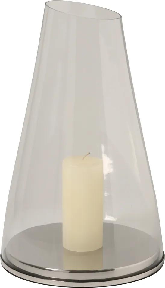Lanterna Decorativa de Vidro D’Alembert com base de Aço Inox