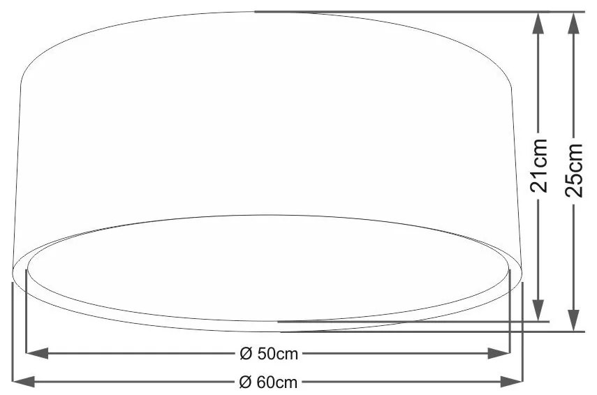 Plafon Cilíndrico Duplo Vivare Md-3037 Cúpula em Tecido 60x25cm - Bivolt