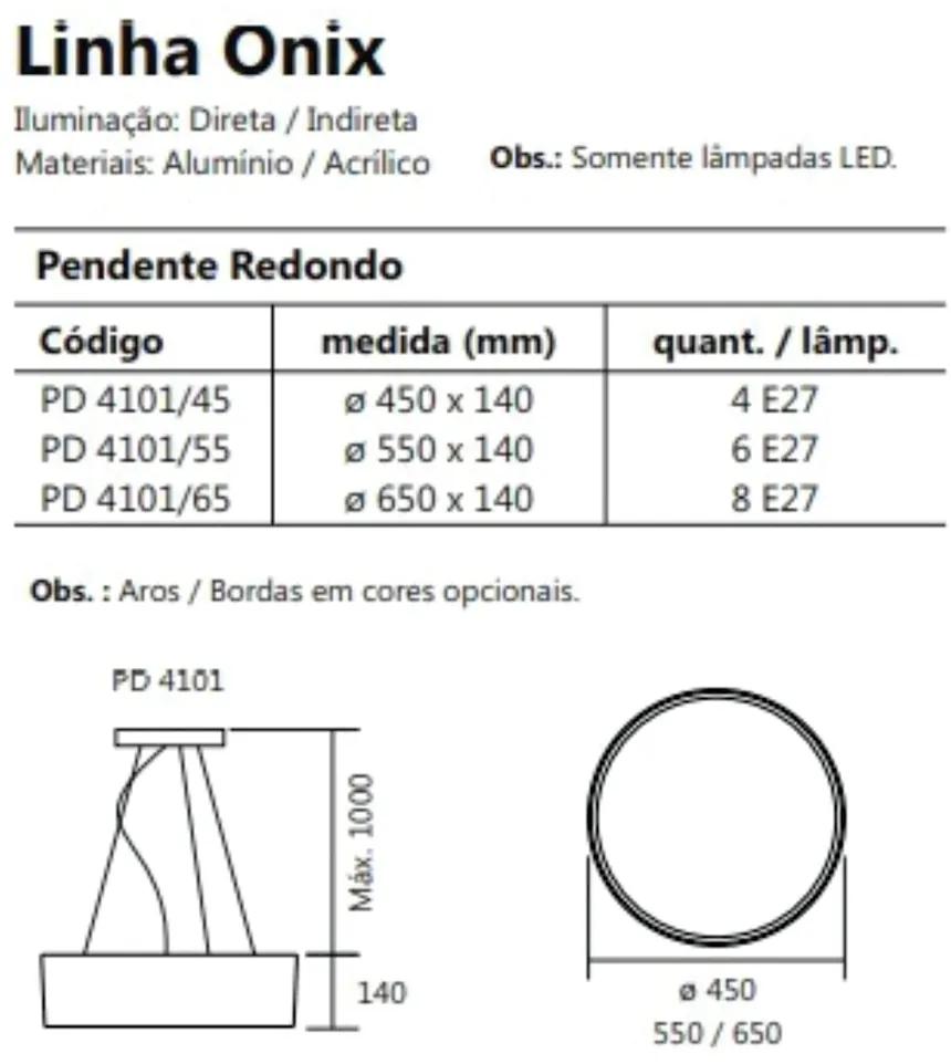 Pendente Redondo Onix Ø65X14Cm 8Xe27 Aro Recuado / Metal E Acrilico |... (CB-M - Cobre Metálico, CB-M - Cobre Metálico)