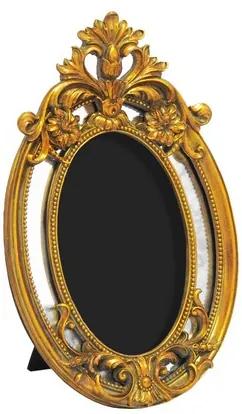 Porta Retrato Revestido em Resina Dourada - 25,5x16,5cm
