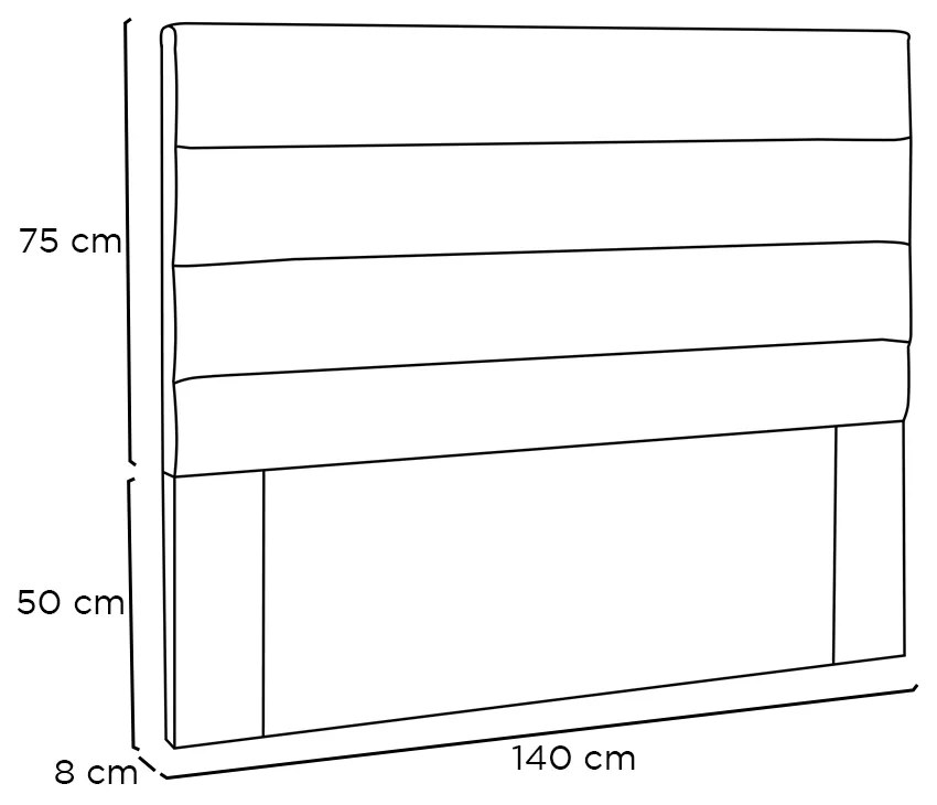 Cabeceira La Italiana Para Cama Box Casal 140 cm Suede Cinza - D'Rossi