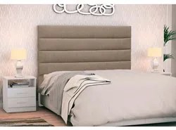 Cabeceira Cama Box Casal King 195cm Greta Linho Areia e 2 Mesas de Cab