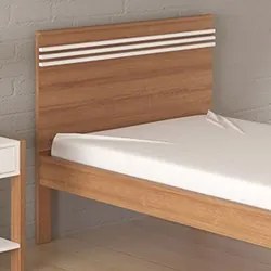 Cama de Solteiro Madeira CM8010 Amêndoa/Branco - Tecno Mobili