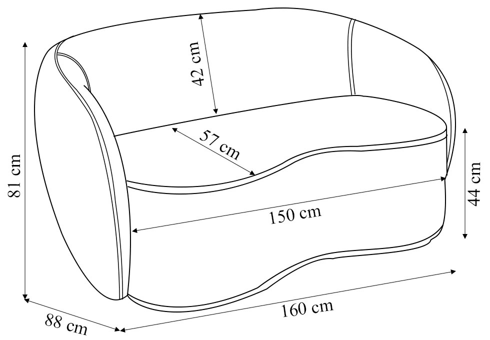 Sofá Living Decorativo 160cm 2 Lugares Íbis Encosto Fixo Bouclê Terracota G33 - Gran Belo