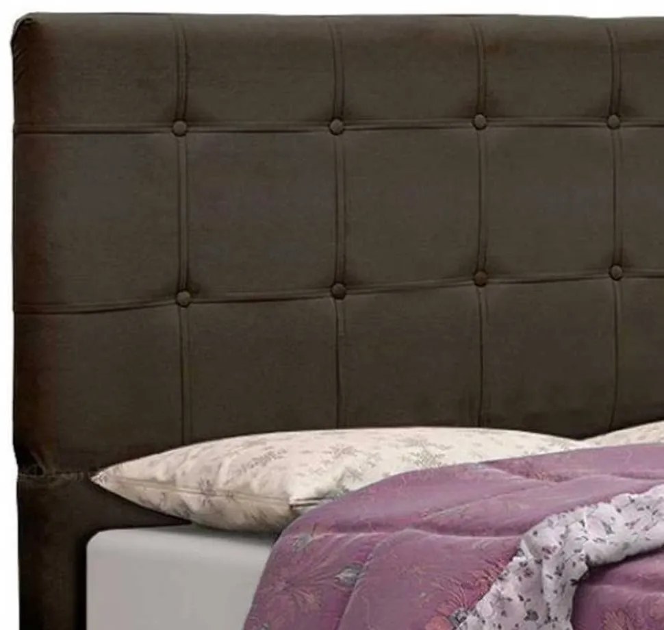 Cabeceira Tóquio para Cama Box Queen 160 cm Suede Marrom D'Rossi