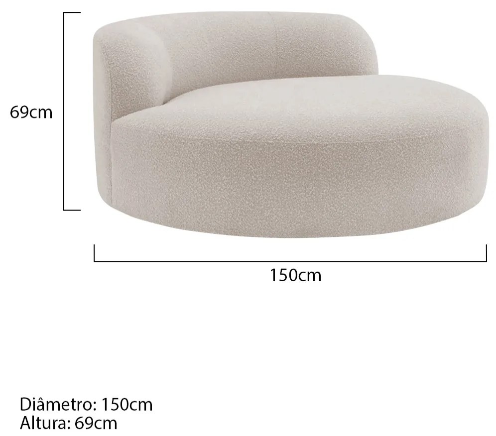 Poltrona Orgânica Chaise Rússia Linho - ADJ Decor