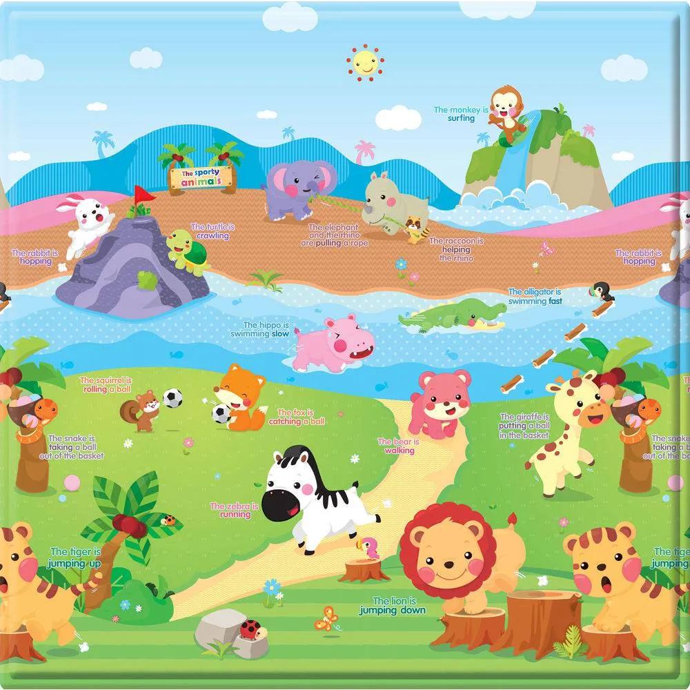 Tapete Dupla Face para Crianças Play Mat Pequeno - The Sporty Animals - Safety 1st