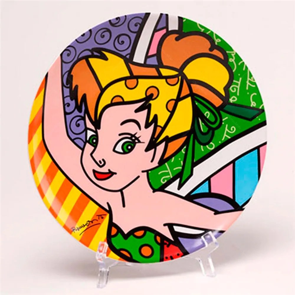 Prato Disney Tinker Bell Multicolorido em Cerâmica - 21x21 cm