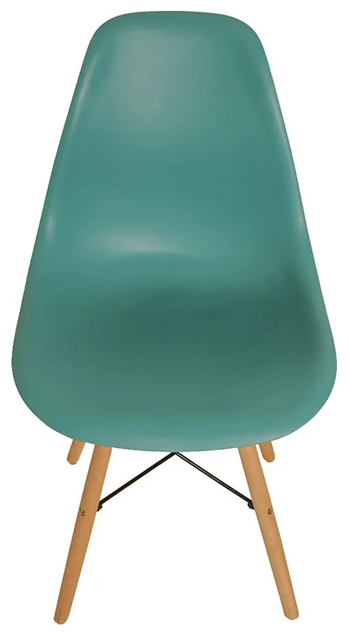 Cadeira Sala de Jantar kit2 Eiffel Eames Base Madeira Azul Turquesa R02 - D'Rossi