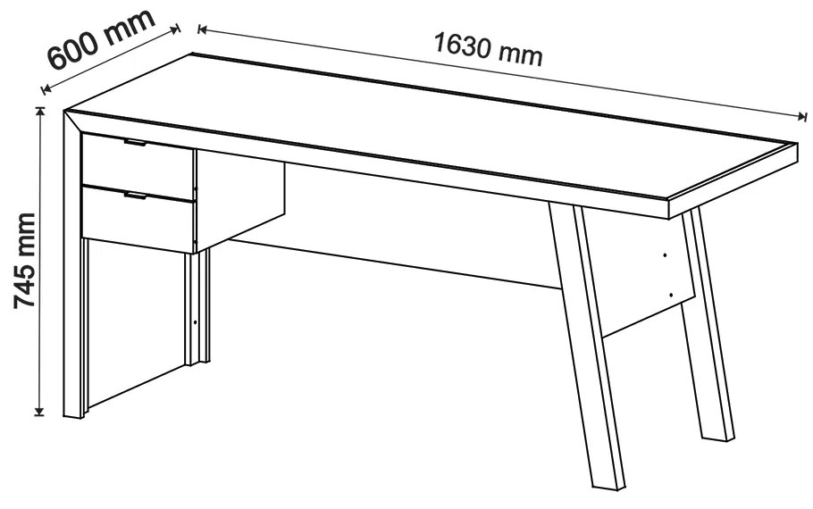 Mesa com 2 Gavetas para Escritório Home Office ME4122 MDP Rustico G69 - Gran Belo