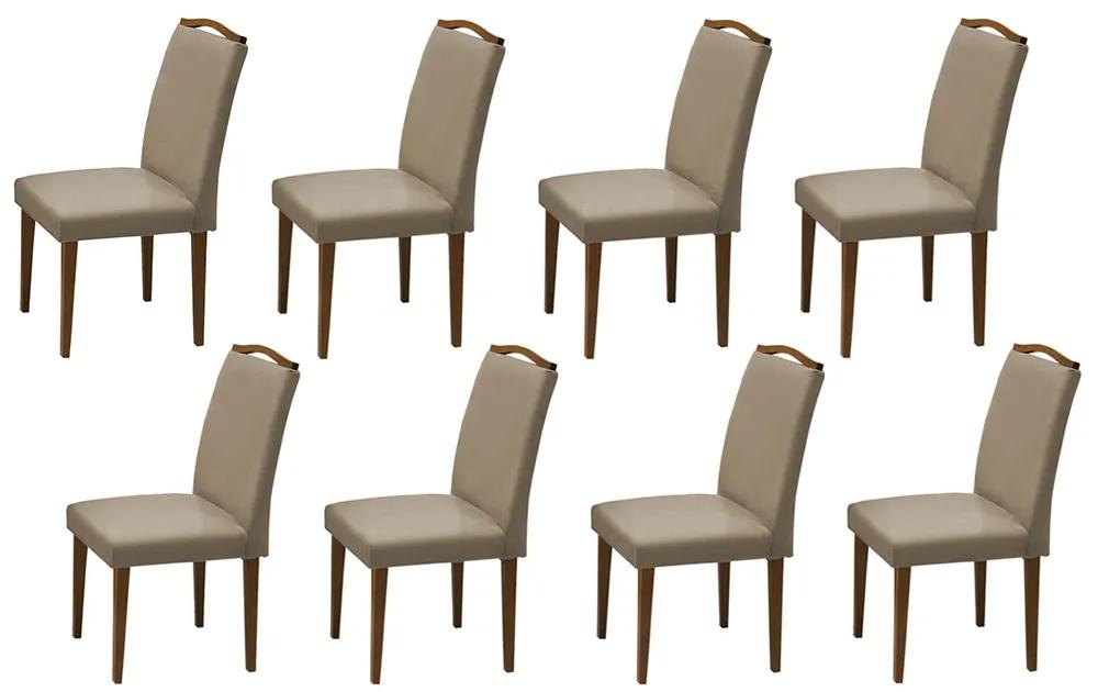 Conjunto 8 Cadeiras Decorativa Lorena Aveludado Cappuccino