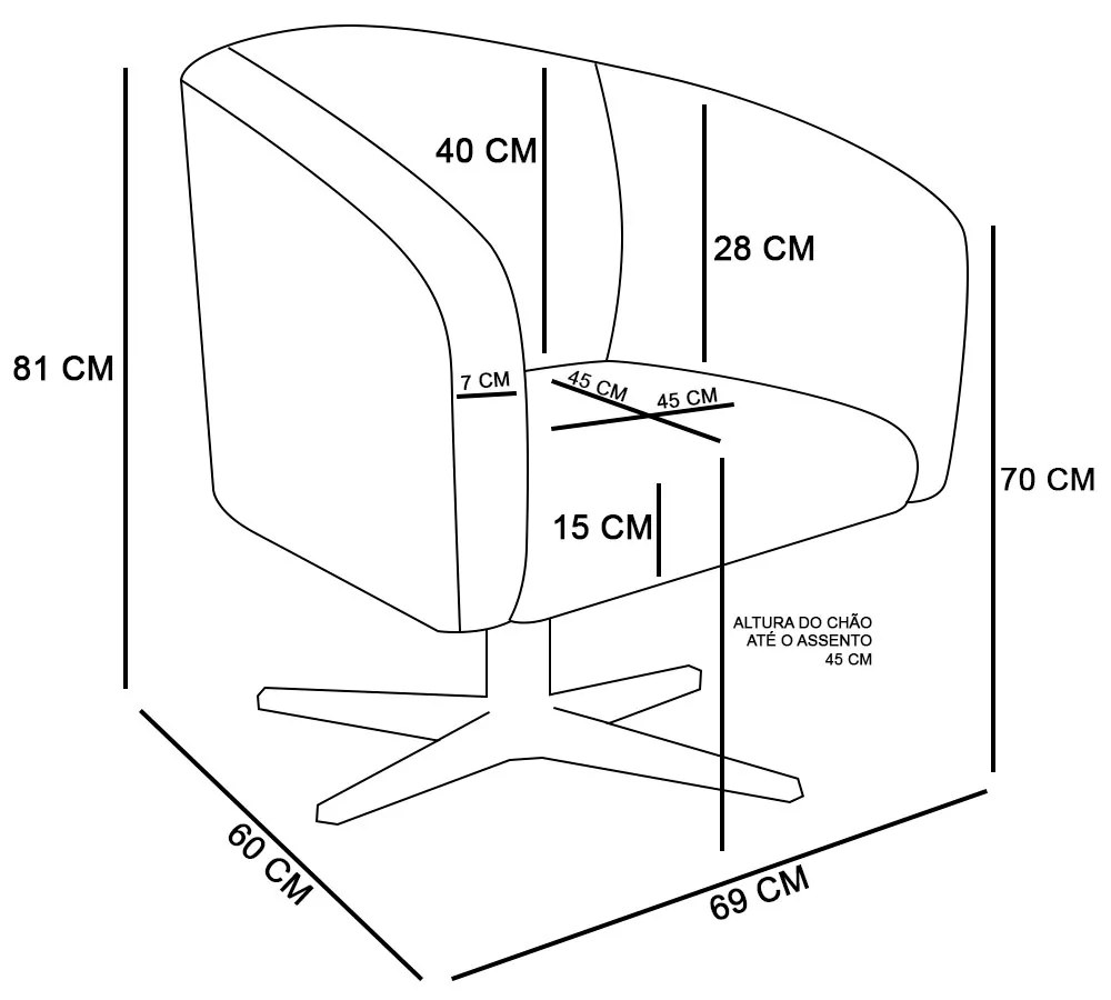 Cadeira Sala de Jantar Giratória Base Cromada Stella Sintético PU D03 - D'Rossi - Branco