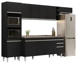 Armário de Cozinha Modulada 5 Peças CP18 Balcão com Pia Inox Preto - L