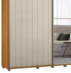 Guarda Roupa Casal 230cm Com Espelho Verbena Off/Cinamomo Z10 - Mpozen