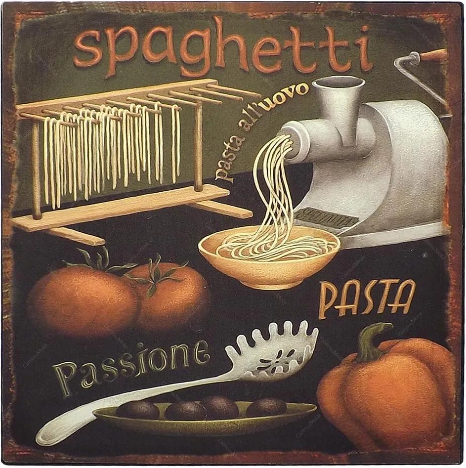 Placa de Metal Spaghetti Oldway - 25x25 cm