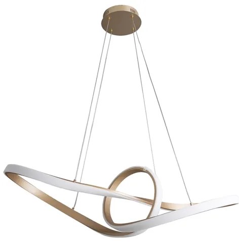 Pendente Led Silicone Metal Dourado 58w 3000k Flow