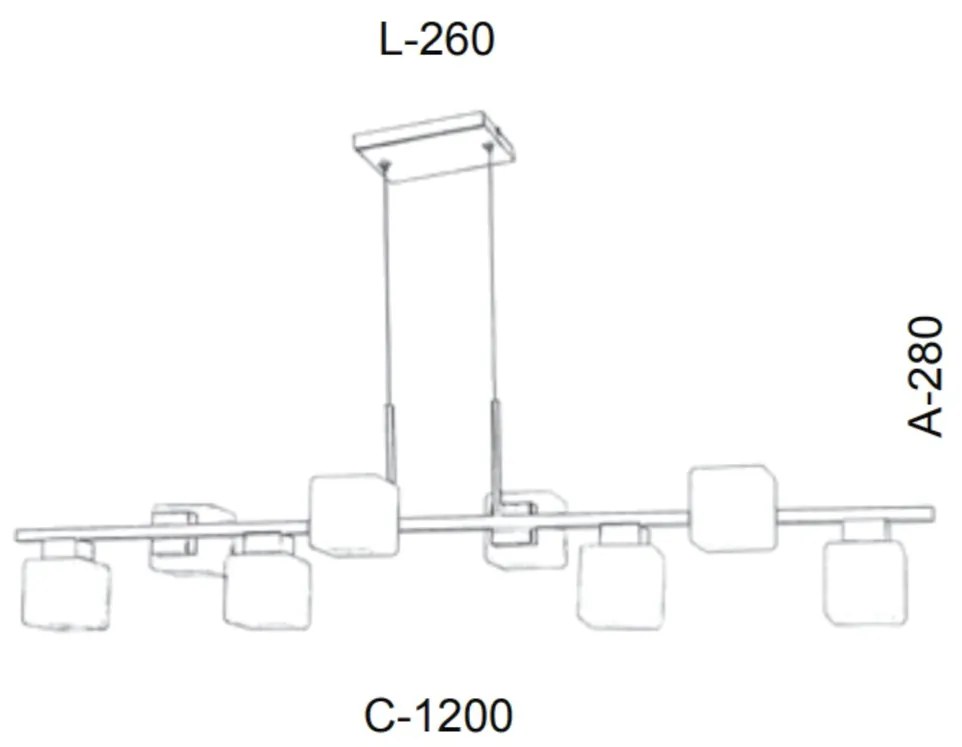 Pendente Retangular Vidro Quadrado 120X28X26Cm Metal E Cubo 08Xg9 | Ol... (FERRUGEM, CLEAR (TRANSPARENTE))