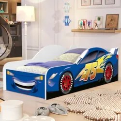 Mini Cama Infantil 148x68cm Personagens Carro Azul Z53 - Mpozenat