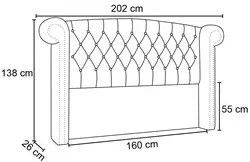 Cabeceira Cama Box Casal Queen 160cm Provença P02 Veludo Marrom - Mpoz