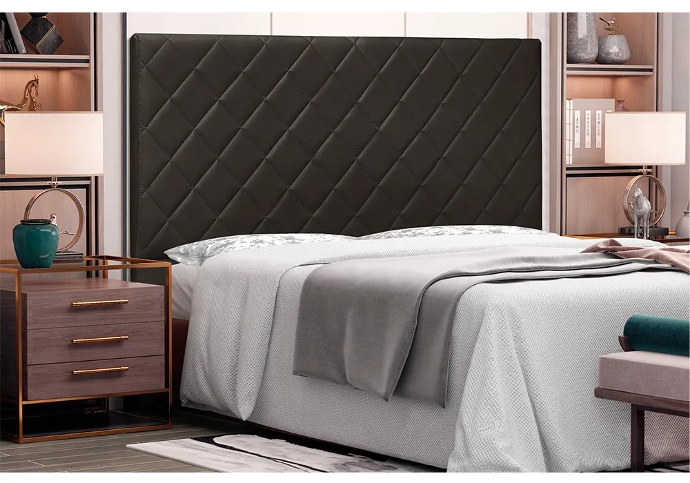 Cabeceira Dubai Para Cama Box Solteiro 90 cm Corino Marrom - D'Rossi