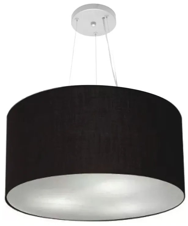 Lustre Pendente Cilíndrico Vivare Md-4191 Cúpula em Tecido 55x25cm - Bivolt