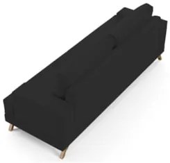 Sofá 3 Lugares 200cm Living Pés Curvos Santi D05 Suede Preto - Mpozena