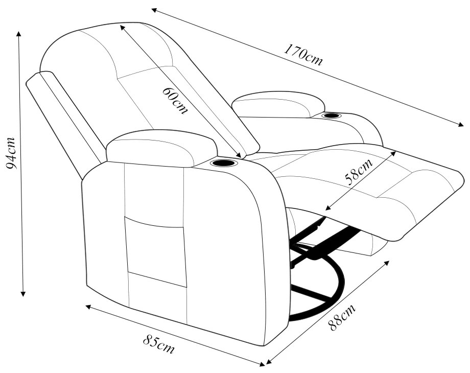 Poltrona do Papai Reclinável Giratória e Balanço Sala de Cinema Crihs Manual Glider PU Branco G23 - Gran Belo