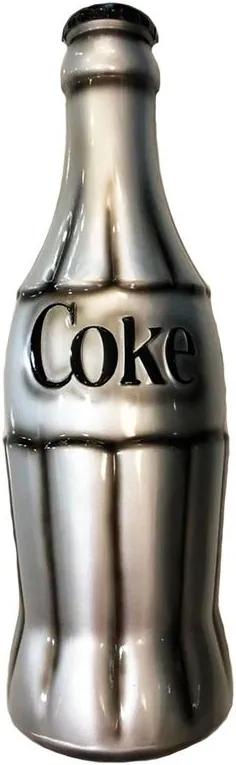 Garrafa Decorativa Coca Cola 3D Prateado