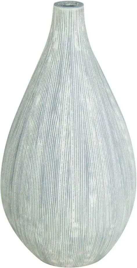Vaso Fine Texture Drop Cinza em Cerâmica - Urban - 24,5x13 cm