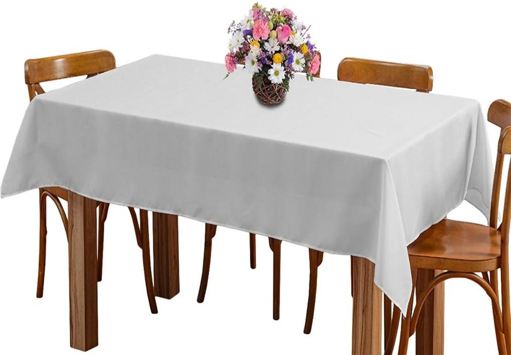 Toalha de mesa 6 Lugares 2,00m Retangular Oxford Liso Branca