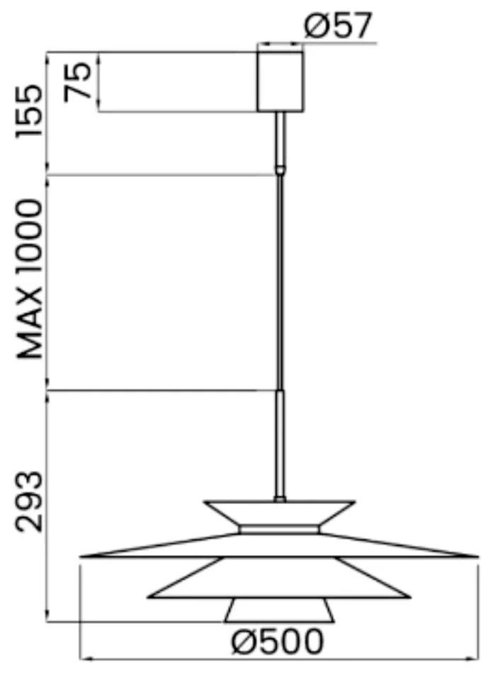 Pendente Tule Led Ø50X30Cm 26,5W Bivolt - Usina 19800/50 (FN-F - Fendi Fosco, 3000k)