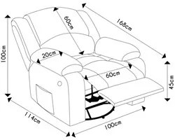 Poltrona do Papai Reclinável Pietra Glider Giratória USB FH9 PU Bege -