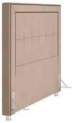 Cabeceira Cama Box Casal 140cm Paolla P02 Veludo Bege - Mpozenato