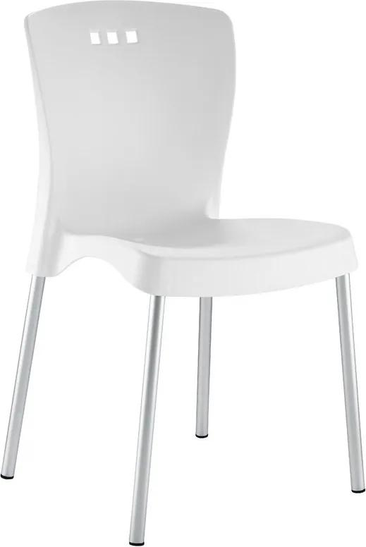 Cadeira Mona Pernas Anodizadas Branco Summa - Tramontina