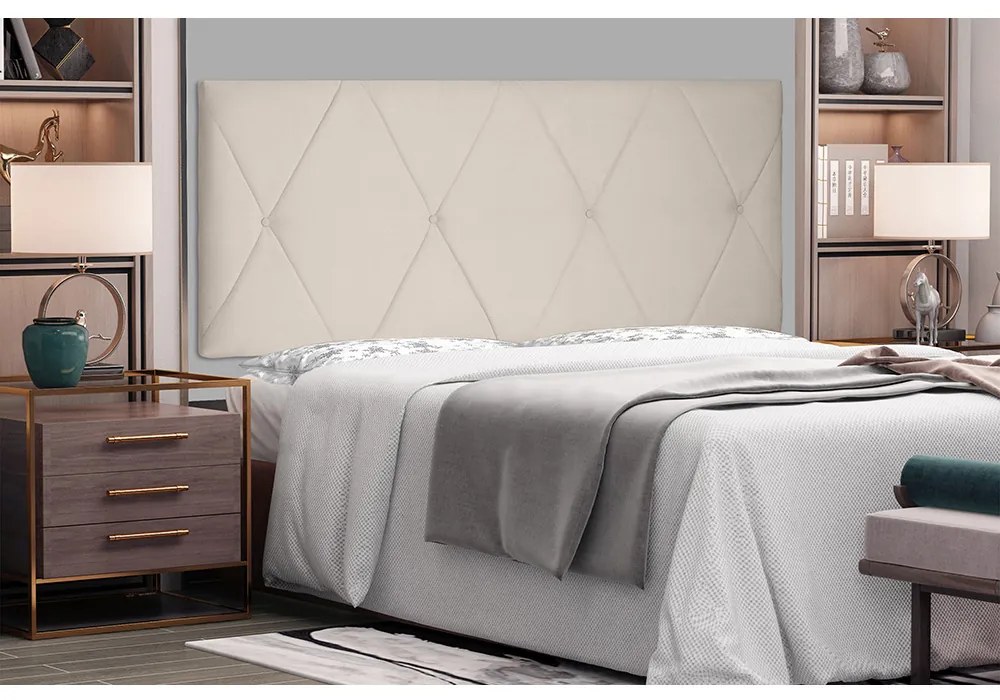 Cabeceira Painel Aquilla Para Cama Box Solteiro 90 cm Suede Bege - D'Rossi