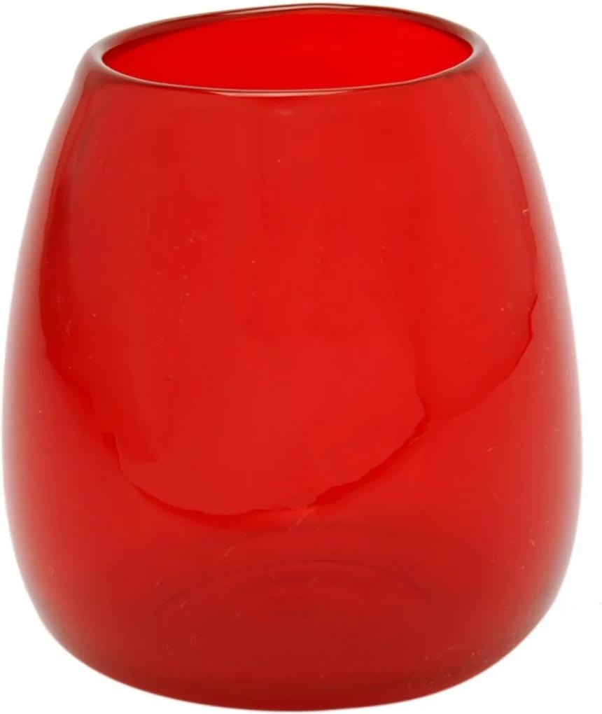 Vaso Bianco & Nero Cerise Vermelho 15X12Cm  Vermelho